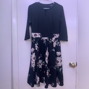 YATHON Vintage Floral Flared A-line Dress w/ pockets